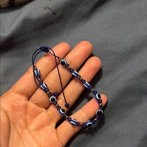 Blue Evil Eye Beaded Bracelet